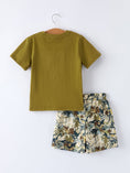 Load image into Gallery viewer, Duck Embroidery Boys Set Green Tee and Camo Shorts