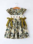 Load image into Gallery viewer, Camo Duck Smocked Bow Ruffle Sleeves Girls Dress