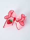 Load image into Gallery viewer, Strawberry Embroidered Girls Hairpin 4 Inches