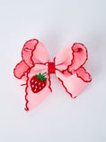 Load image into Gallery viewer, Strawberry Embroidered Girls Hairpin 4 Inches