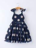 Load image into Gallery viewer, Baseball Theme Sleeveless Bow Strap Girls Dress