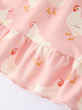 Load image into Gallery viewer, Farm Spring Chicken Print Girls Ruffle Dress