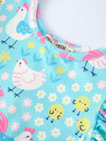 Load image into Gallery viewer, Aqua Spring Chicken Floral Farm Print Girls Dress