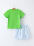 Load image into Gallery viewer, PREORDER Toddler Boys Summer Crocodile Embroidered Plaid Shorts Set