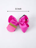 Load image into Gallery viewer, Back-to-school Pencil Bow Girls Hair Clips 3.5 inches