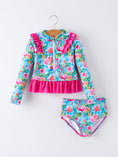 Load image into Gallery viewer, Summer Flamingo Long Sleeve Girl Swimwear Set