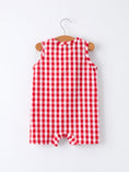 Load image into Gallery viewer, Summer Plaid Smocked Ruffle Boys Romper Sibling Outfits