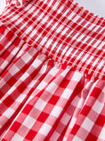 Load image into Gallery viewer, Summer Plaid Smocked Ruffle Girl Romper Sibling Outfits