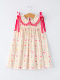 Load image into Gallery viewer, Summer Floral Bow Ruffle Girls Dress