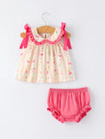 Load image into Gallery viewer, Spring Floral Bow Ruffle Girl Bloomer Set