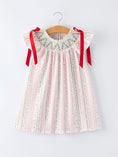 Load image into Gallery viewer, Pink Spring Floral Smocked Girl Dress