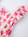 Load image into Gallery viewer, Spring Strawberry Bow Print Girls' Dress