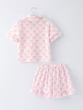 Load image into Gallery viewer, Mommy & Me Pink Bow Print Ruffle Pajama Set