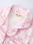 Load image into Gallery viewer, Mommy & Me Pink Bow Print Ruffle Pajama Set
