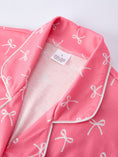 Load image into Gallery viewer, Mommy & Me Bow Print Ruffle Pajama Set