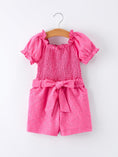 Load image into Gallery viewer, Spring Hot Pink Short-sleeved Girls Jumpsuit