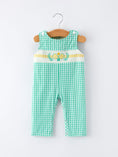 Load image into Gallery viewer, Pickle Ball Embroidered Smocked Green Baby Boys Romper