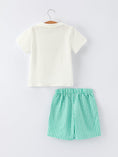 Load image into Gallery viewer, Pickle Ball Spring Gingham Embroidered Smocked Green Boys Shorts Set