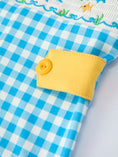Load image into Gallery viewer, Fish Embroidery Smocking Plaid Baby Boy Romper