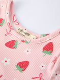 Load image into Gallery viewer, Strawberry Bow Girls Short Sleeves Dress