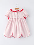 Load image into Gallery viewer, Girls' Plaid Smocked Strawberry Applique Dress