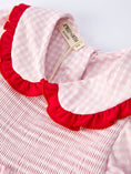 Load image into Gallery viewer, Girls' Plaid Smocked Strawberry Applique Dress