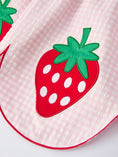 Load image into Gallery viewer, Girls' Plaid Smocked Strawberry Applique Dress