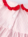 Load image into Gallery viewer, Girls' Plaid Smocked Strawberry Applique Dress