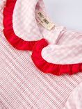 Load image into Gallery viewer, Girls' Plaid Smocked Strawberry Applique Shorts Set