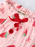 Load image into Gallery viewer, Strawberry Bow Baby Girls Short Sleeves Bloomer Set