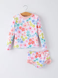 Load image into Gallery viewer, Summer Floral Girls Long Sleeve Swim Set