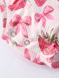 Load image into Gallery viewer, Summer Strawberry Bow Baby Girl Romper