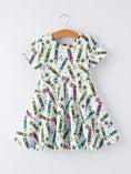 Load image into Gallery viewer, Girl Back To School Pencil Print Dress