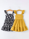 Load image into Gallery viewer, Girls Daisy and Mustard Yellow Dress 2-piece Set