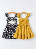 Load image into Gallery viewer, Girls Daisy and Mustard Yellow Dress 2-piece Set