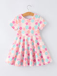 Load image into Gallery viewer, Girl Colorful Floral Short Sleeve Dress