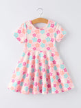Load image into Gallery viewer, Girl Colorful Floral Short Sleeve Dress