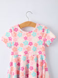 Load image into Gallery viewer, Girl Colorful Floral Short Sleeve Dress