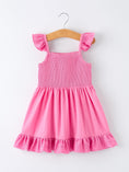 Load image into Gallery viewer, Pink Girl Smocked Ruffle Dress