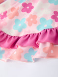 Load image into Gallery viewer, Girl Colorful Floral Ruffle Sling Flared Jumpsuit
