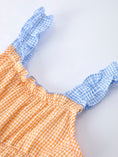 Load image into Gallery viewer, Colorblock Gingham Girls Ruffle Dress