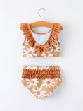 Load image into Gallery viewer, Daisy Floral Girls Ruffle Two Piece Swimsuit