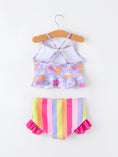 Load image into Gallery viewer, Summer Rainbow Striped Girls Two Piece Swimsuit
