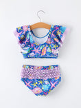 Load image into Gallery viewer, Ocean Fish Print Girls Two Piece Swimsuit