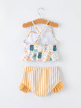 Load image into Gallery viewer, Summer Cat Print Girls Two Piece Swimsuit