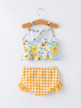 Load image into Gallery viewer, Summer Sunflower Plaid Girls Two Piece Swimsuit