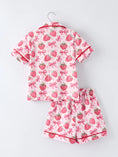Load image into Gallery viewer, Spring Strawberry Bow Short Sleeve Shorts Pajama Set