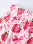 Load image into Gallery viewer, Spring Strawberry Bow Short Sleeve Shorts Pajama Set