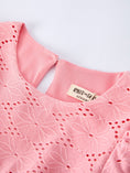 Load image into Gallery viewer, Pink Eyelet Embroidered Girl Short Sleeve Dress