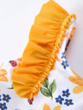 Load image into Gallery viewer, Sunflower Print Ruffle Strap Girl Two Piece Swimsuit